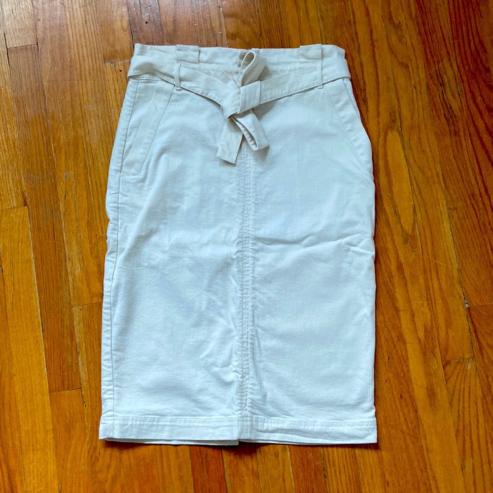 High-Waist Pencil Skirt with Belt